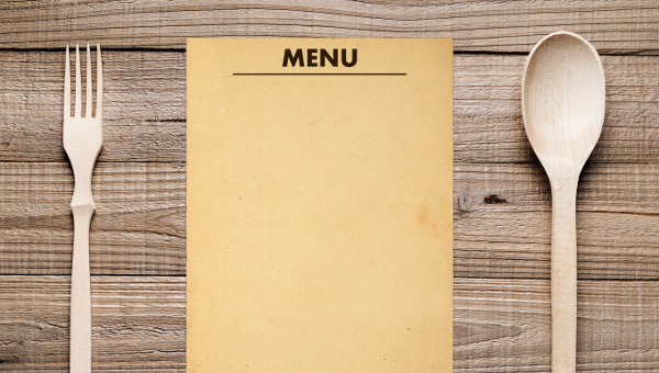 blank restaurant menu